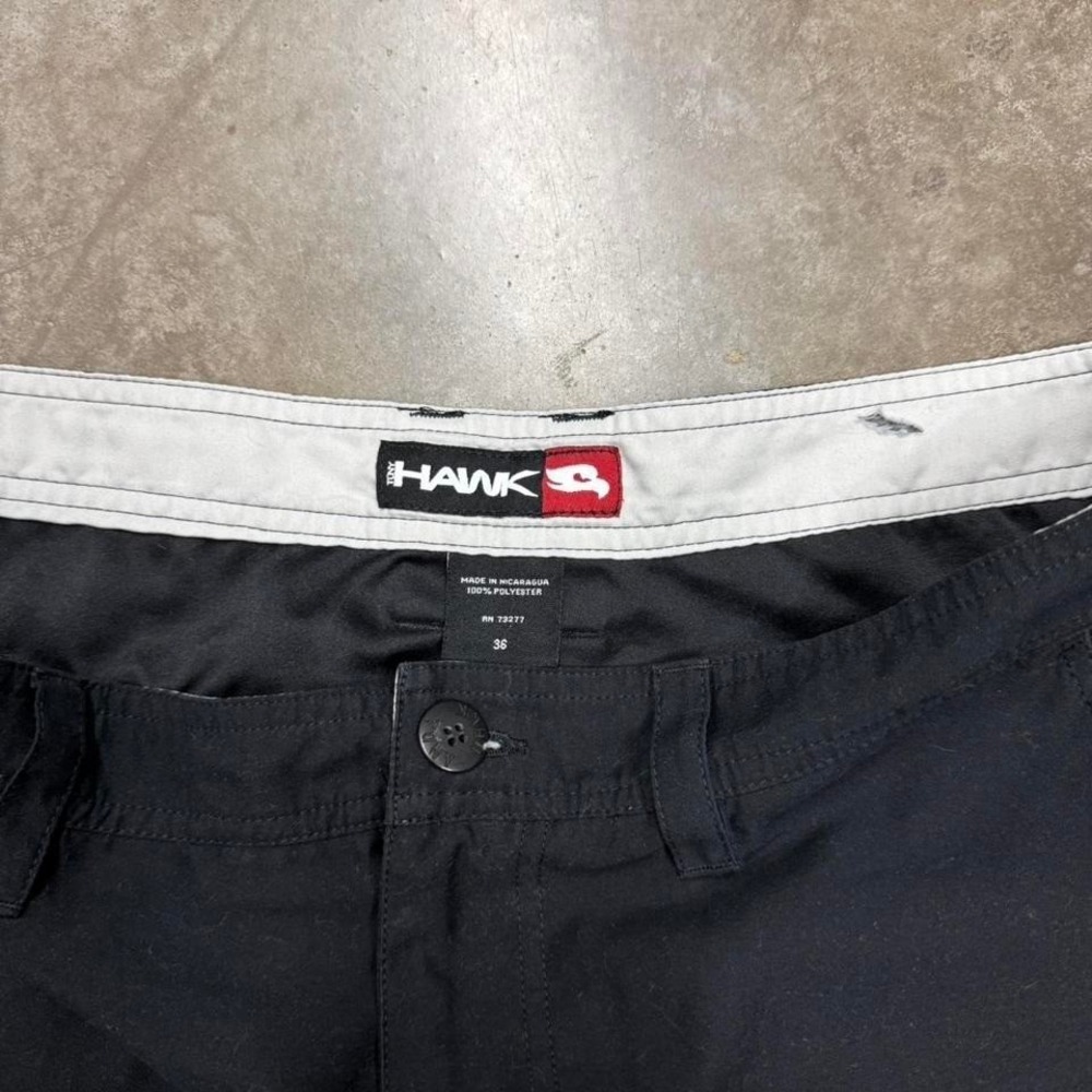 Y2K Tony Hawk Black Skater Cargo‎ Shorts Size 36 - Picture 3 of 7